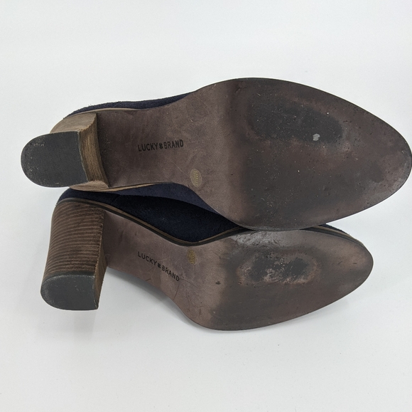 Lucky Brand Blue Suede Maldee Heeled Ankle Boots - Picture 6 of 7